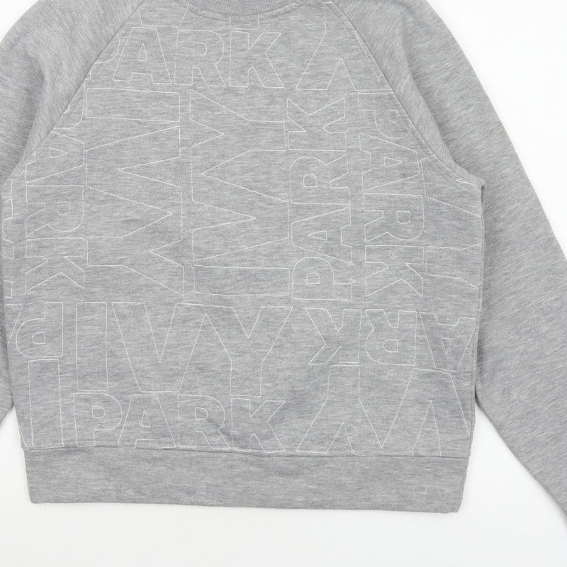 Ivy Park Women Grey XS Logo Print Raglan Crew Neck Pullover Sweatshirt