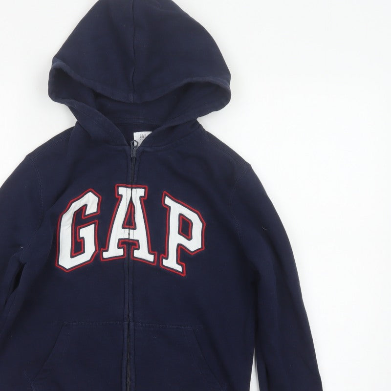 Additional view of Gap boys’ blue logo full zip hooded fleece hoodie 10 years