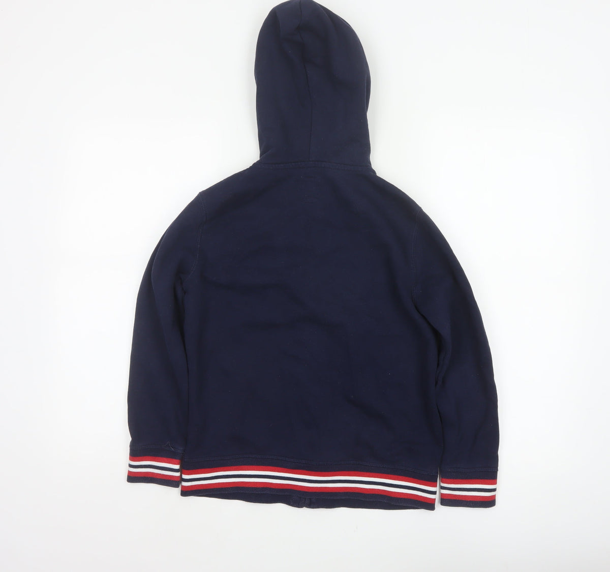 Brand and care label for Gap boys’ blue logo full zip hooded fleece hoodie 10 years