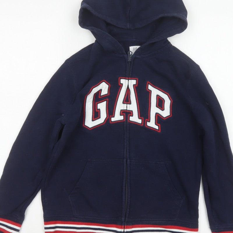Additional view of Gap boys’ blue logo full zip hooded fleece hoodie 10 years
