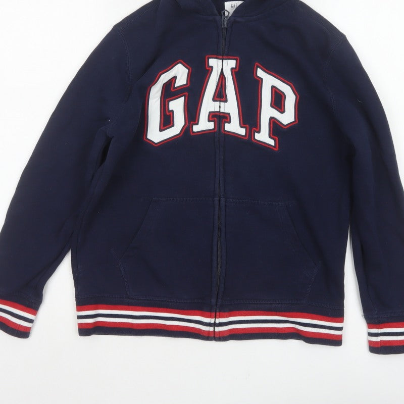 Additional view of Gap boys’ blue logo full zip hooded fleece hoodie 10 years