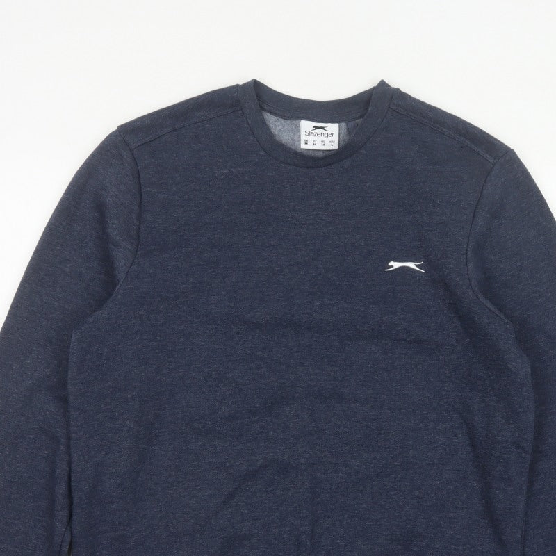 Slazenger Men’s Blue M Pullover Sweatshirt Embroidered Logo Fleece