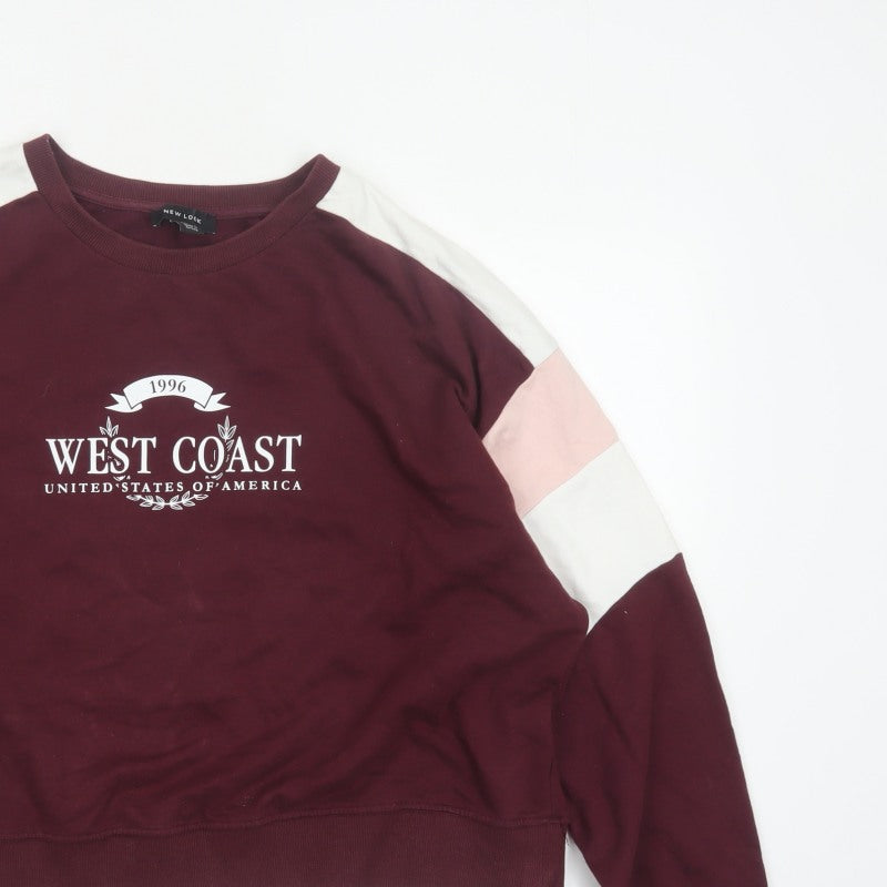 New Look Women’s Red L West Coast Colourblock Crew Neck Sweatshirt