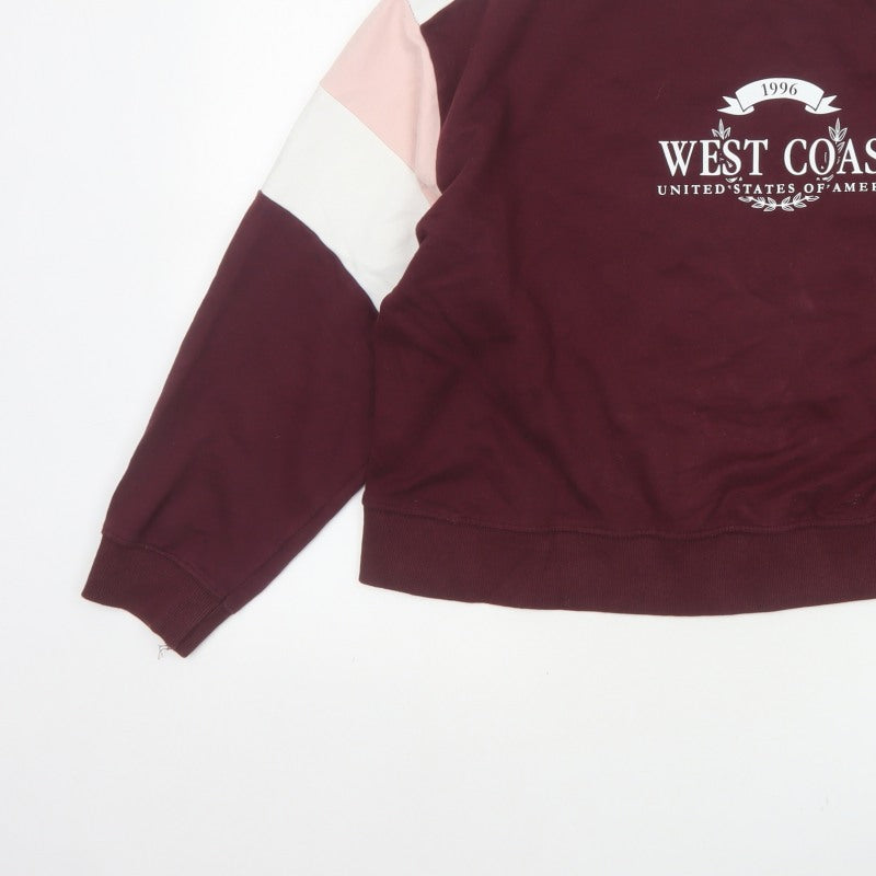 New Look Women’s Red L West Coast Colourblock Crew Neck Sweatshirt