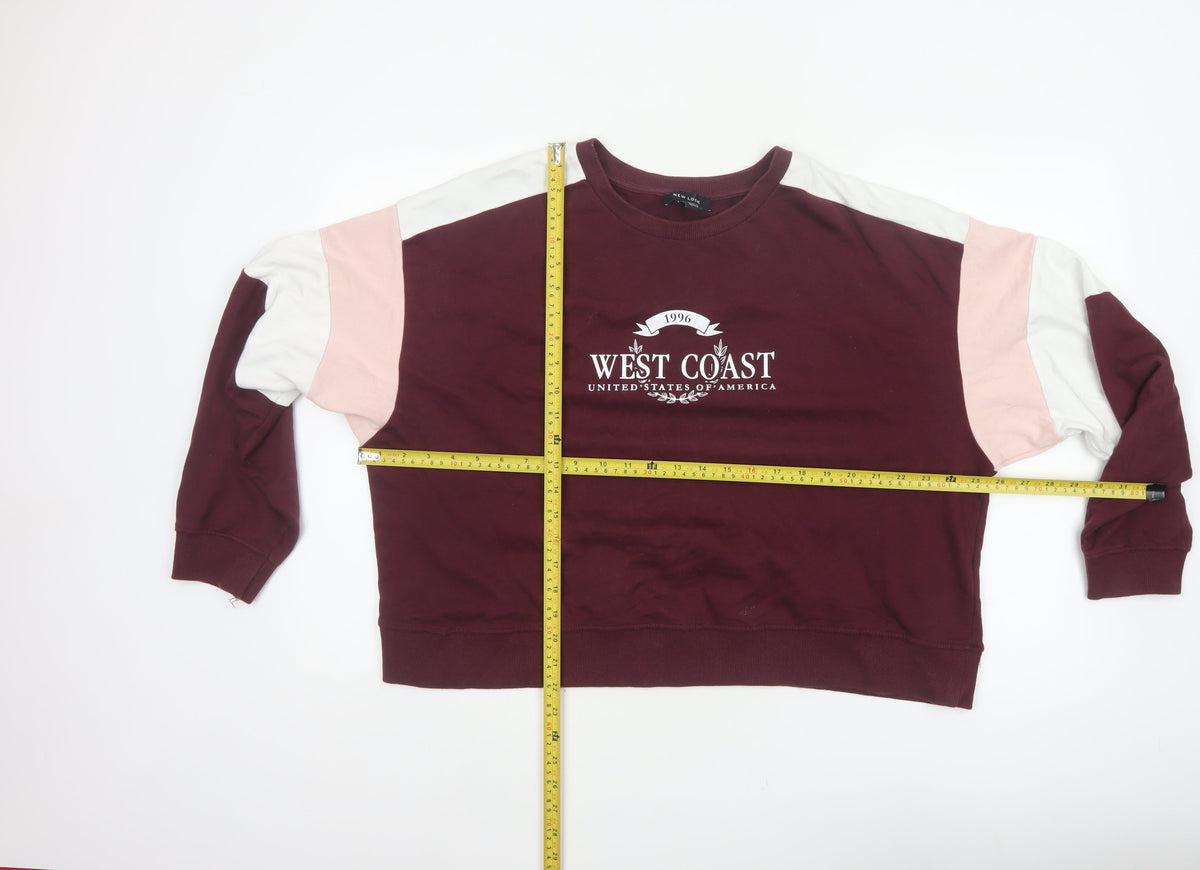 New Look Women’s Red L West Coast Colourblock Crew Neck Sweatshirt