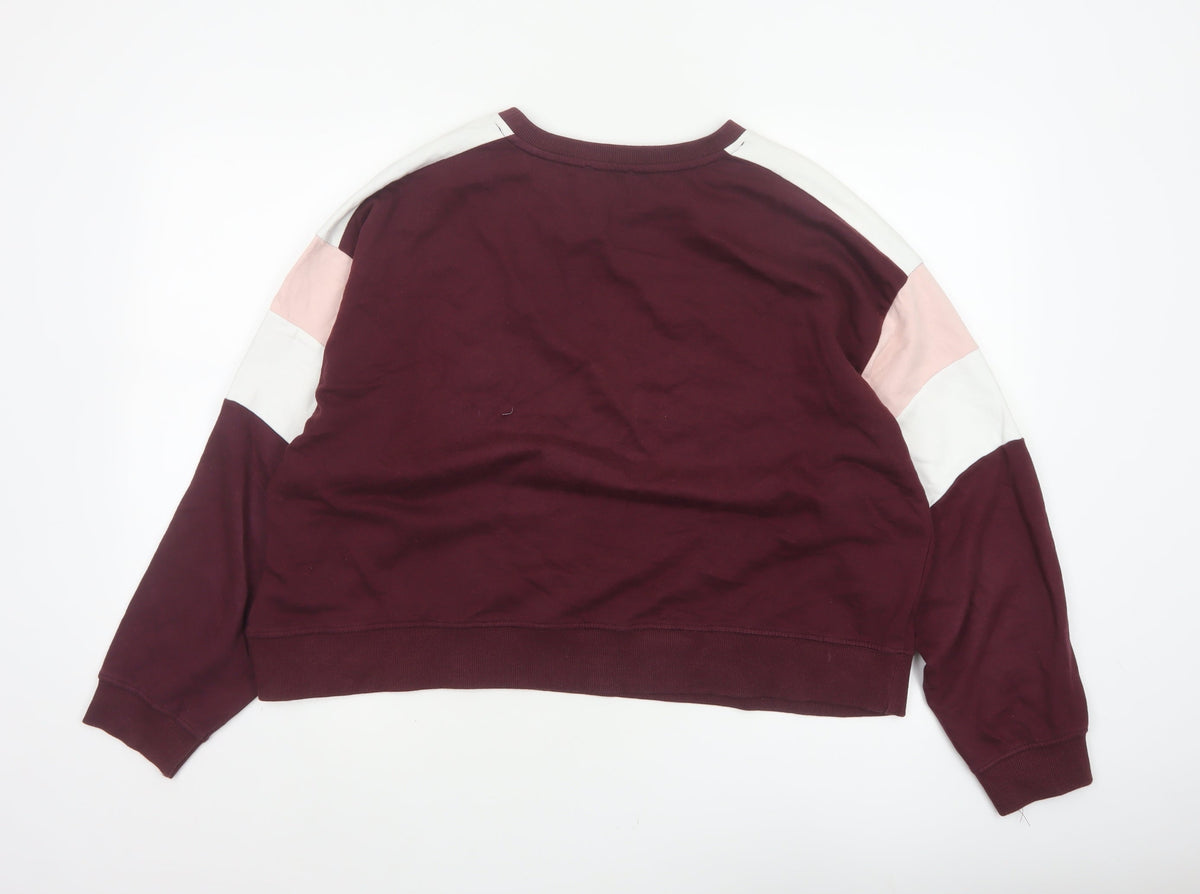 New Look Women’s Red L West Coast Colourblock Crew Neck Sweatshirt
