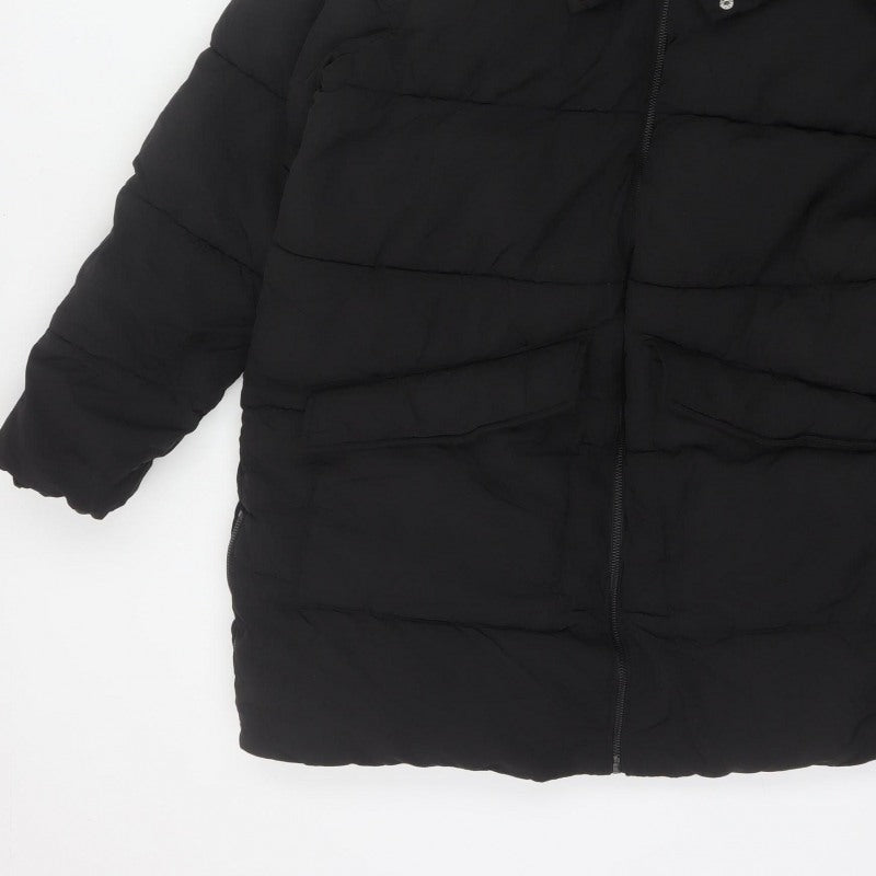 Papaya Women’s Black Size 16 Hooded Quilted Puffer Jacket