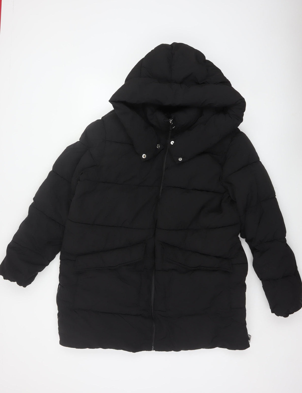 Papaya Women’s Black Size 16 Hooded Quilted Puffer Jacket
