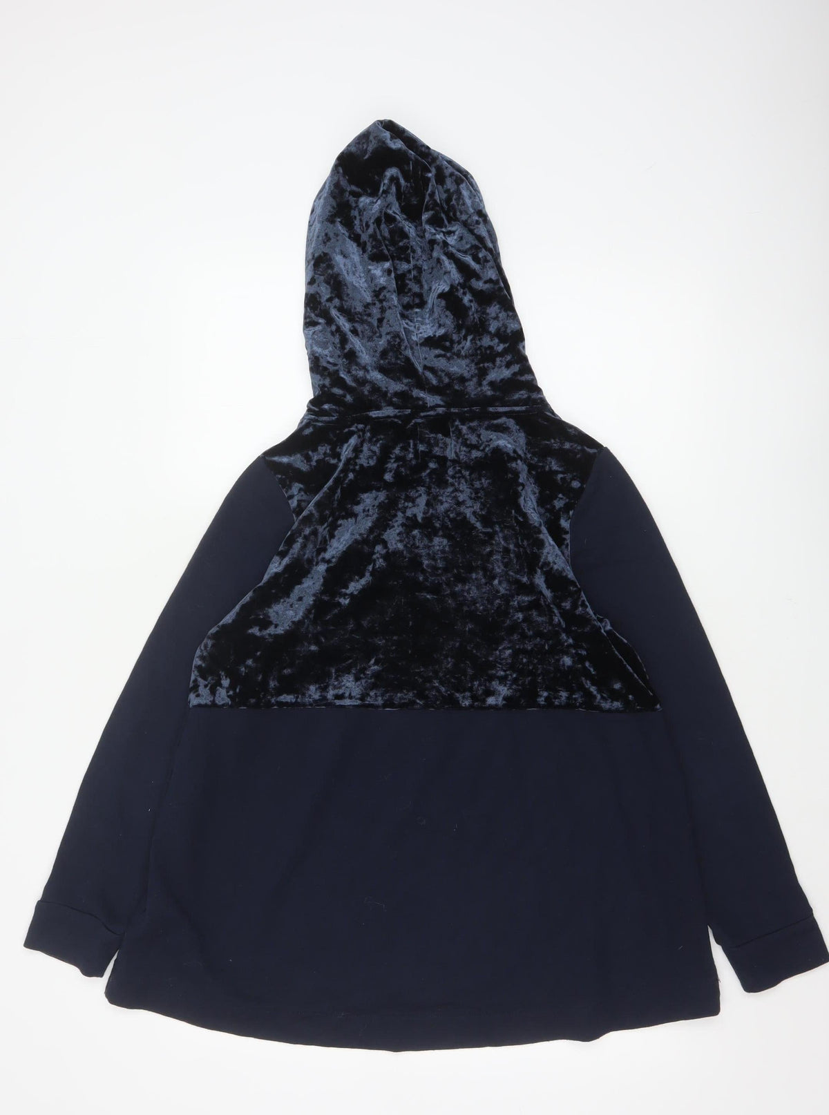 ONLY Women’s Blue M Pullover Hoodie Velvet Panel Long Sleeve