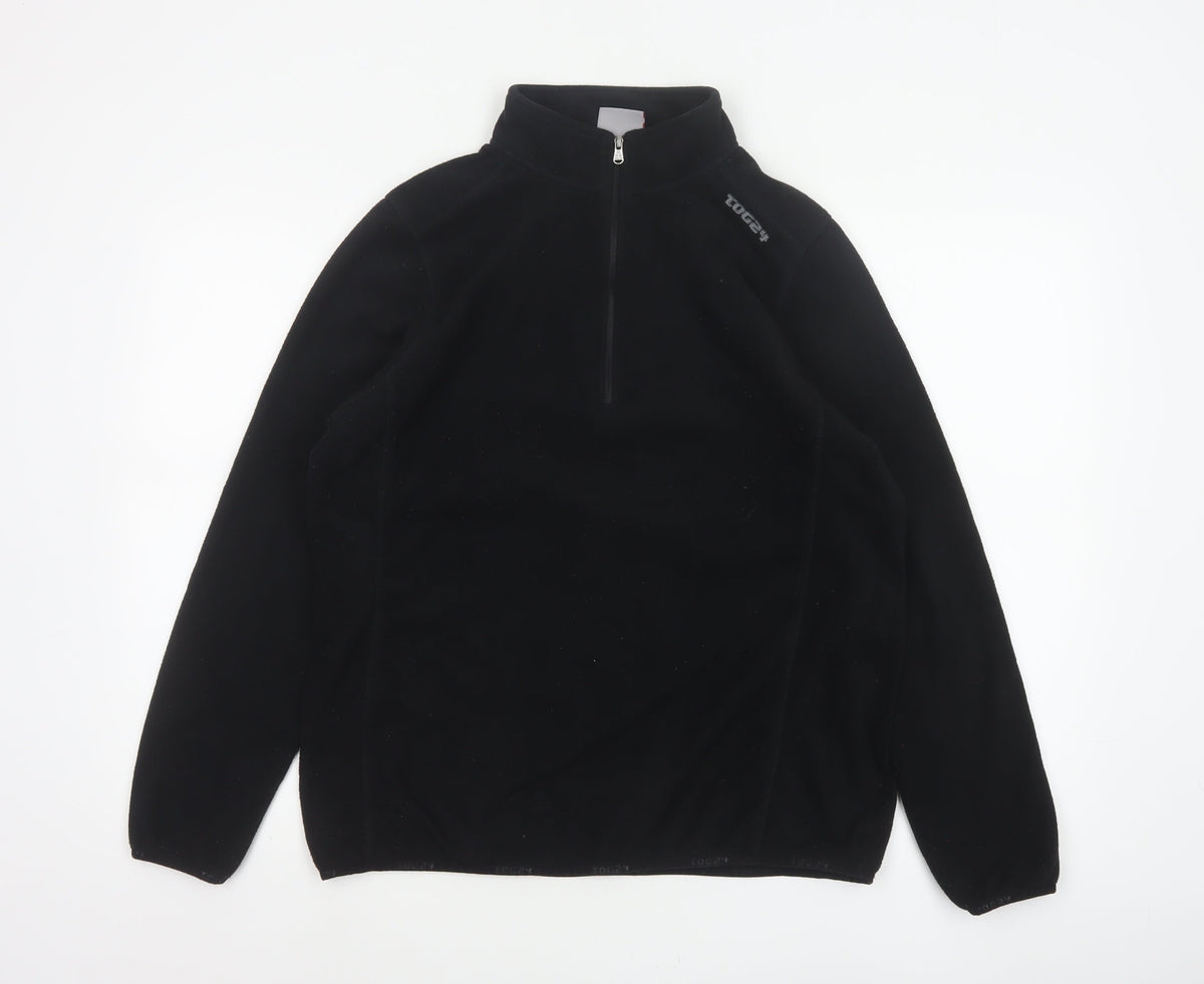 TOG24 Women’s Black UK 14-16 Half Zip Fleece Pullover Sweatshirt