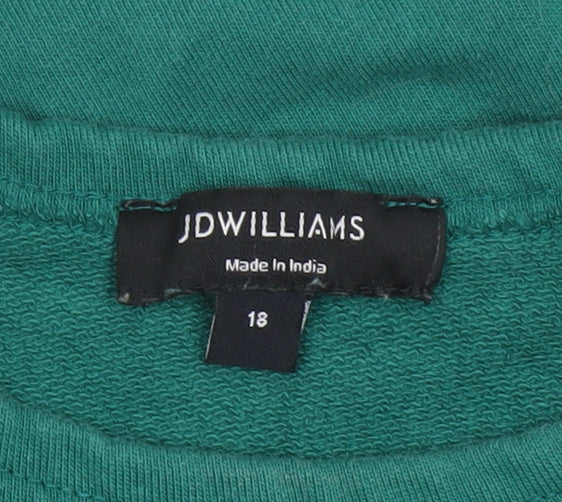 JD Williams Women Green UK 18 Relaxed Pullover Sweatshirt Crew Neck