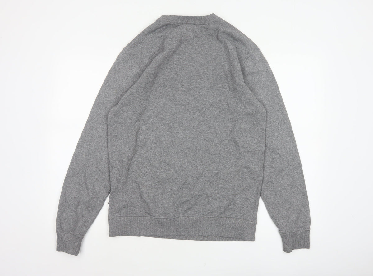 Vans Men’s Grey Small Pullover Crew Neck Logo Sweatshirt Fleece