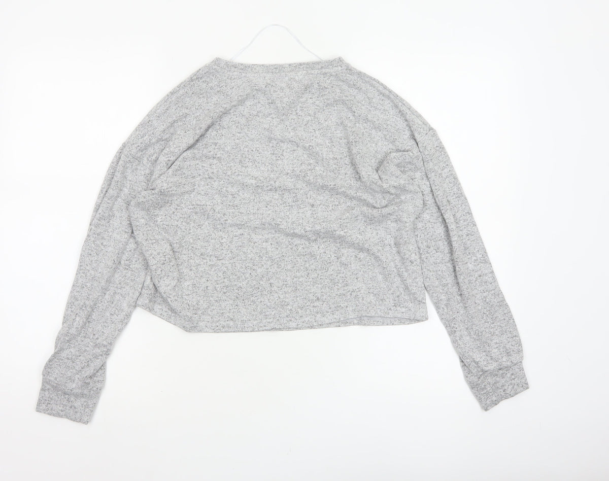 Netflix Women Grey UK 14 Cropped Stranger Things Long Sleeve T-Shirt