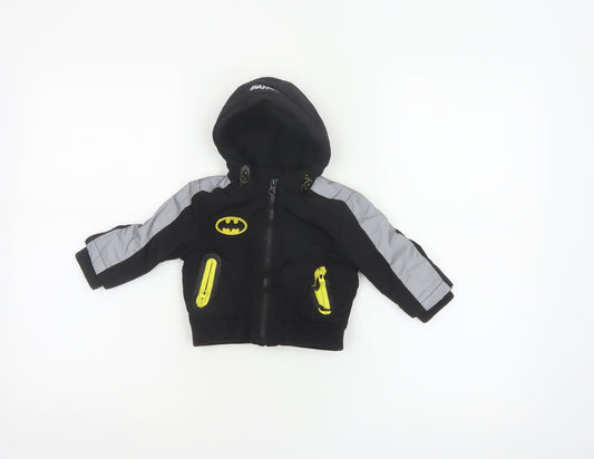 Batman Boys Black 3-6 Months Hooded Ski Jacket Reflective Logo