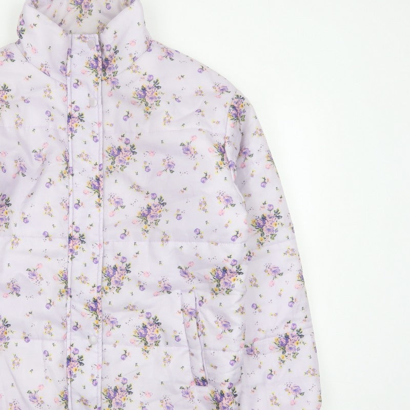 SIR Women’s Purple Floral Puffer Jacket Size S Quilted