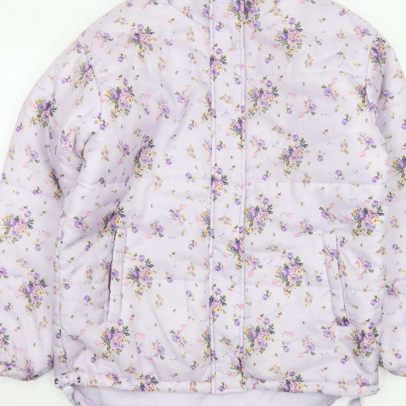 SIR Women’s Purple Floral Puffer Jacket Size S Quilted