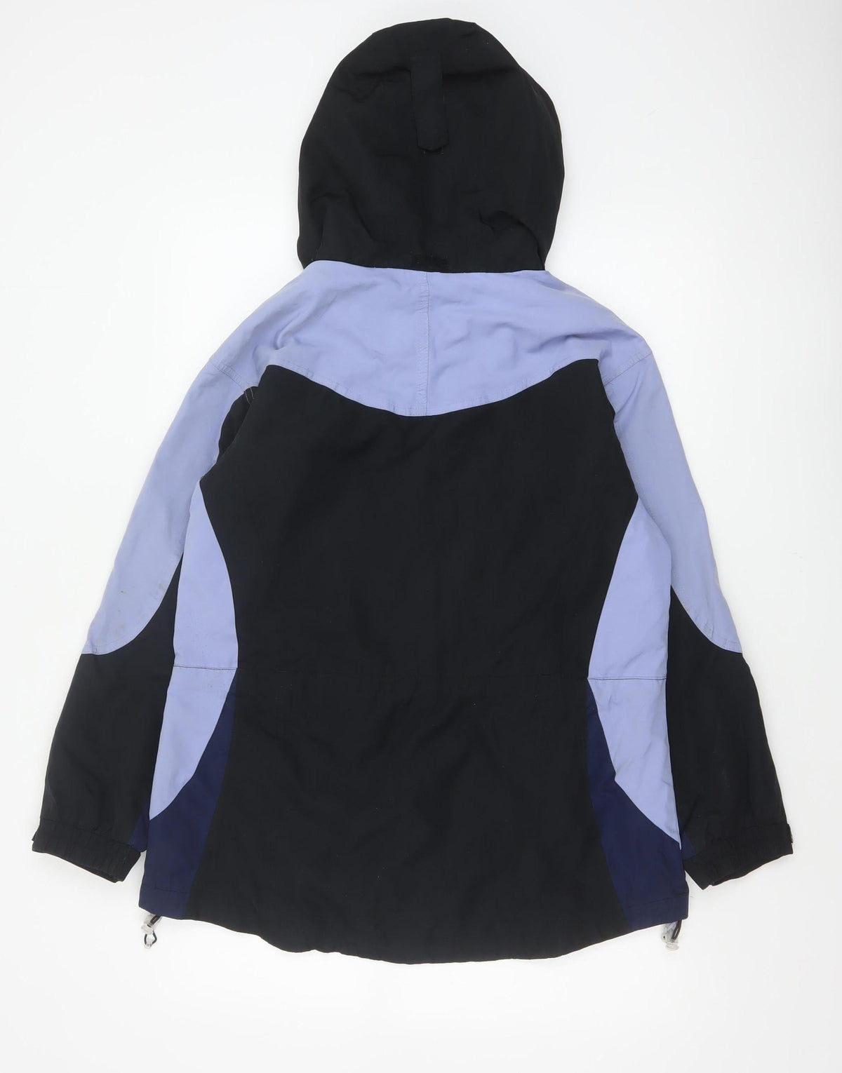 EZI Women’s Black Blue M Ski Jacket Hooded Nylon Full Zip