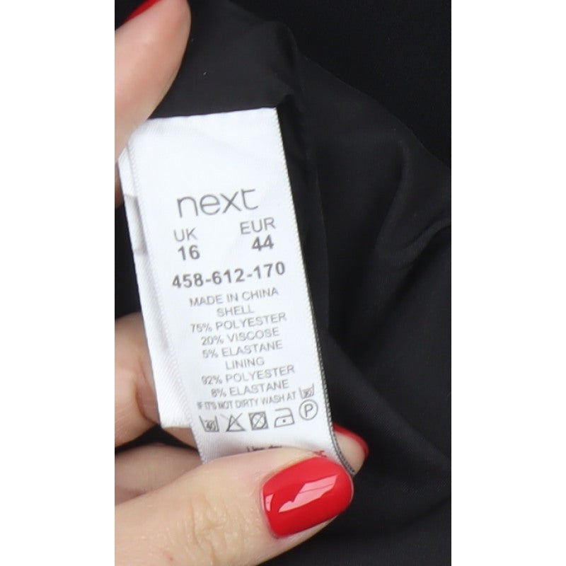 Next Women Black UK 16 Sleeveless Pencil Sheath Work Dress