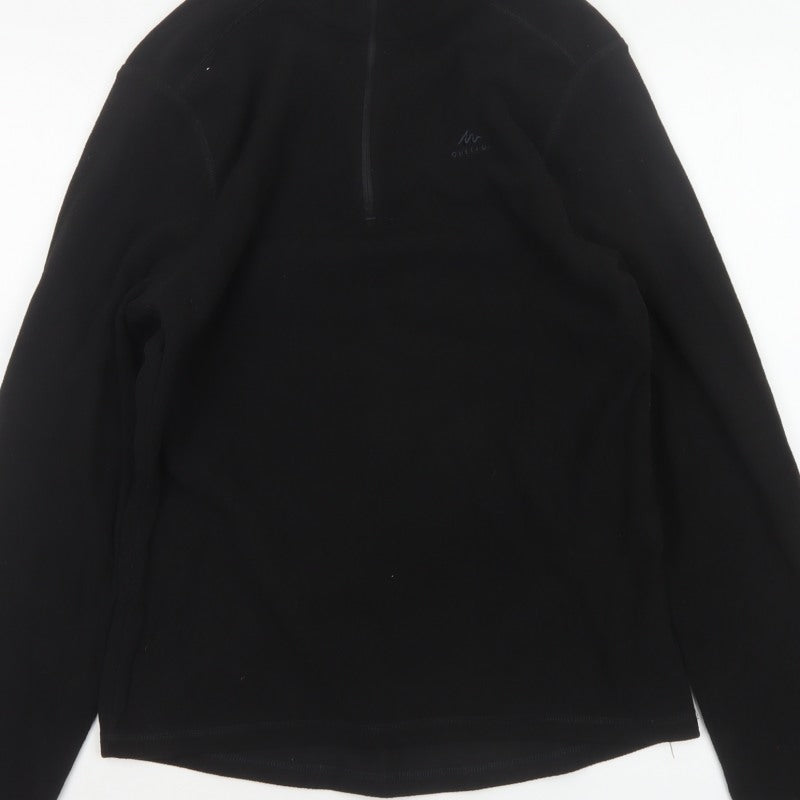 Quechua Women’s Black UK 10 Half Zip Fleece Pullover Sweatshirt