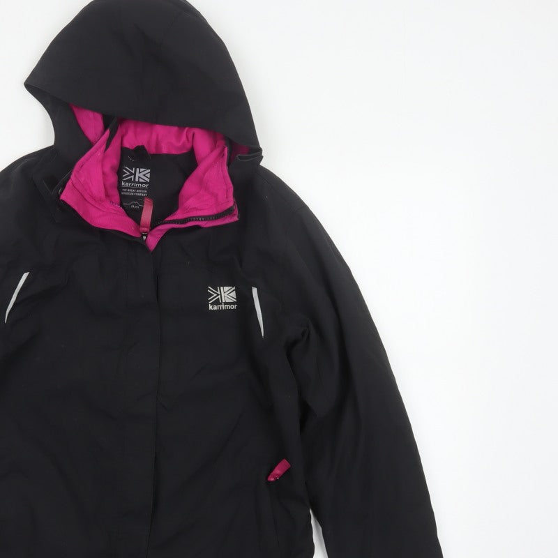 Karrimor Girls Black Pink 13 Years Hooded WeatherTite Ski Jacket