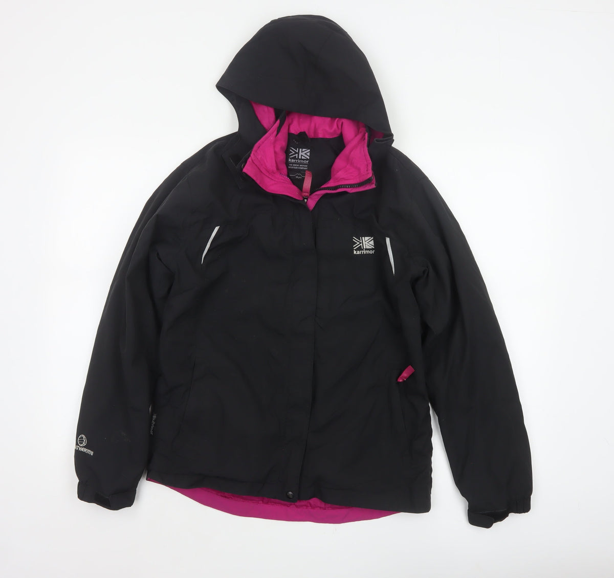 Karrimor Girls Black Pink 13 Years Hooded WeatherTite Ski Jacket