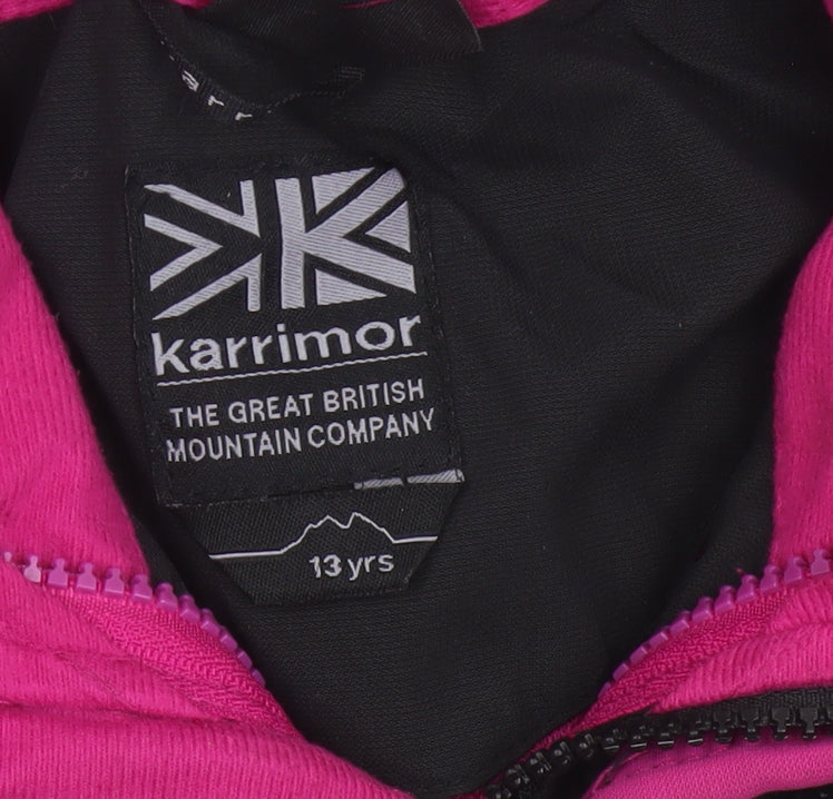 Karrimor Girls Black Pink 13 Years Hooded WeatherTite Ski Jacket