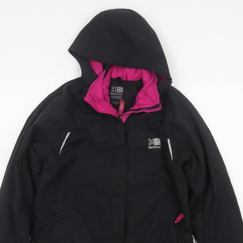 Karrimor Girls Black Pink 13 Years Hooded WeatherTite Ski Jacket