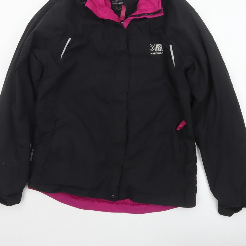 Karrimor Girls Black Pink 13 Years Hooded WeatherTite Ski Jacket