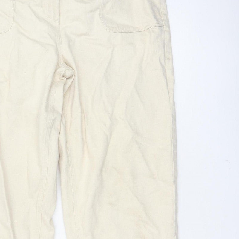 Per Una Women Ivory UK 16 Long High Rise Tapered Jeans