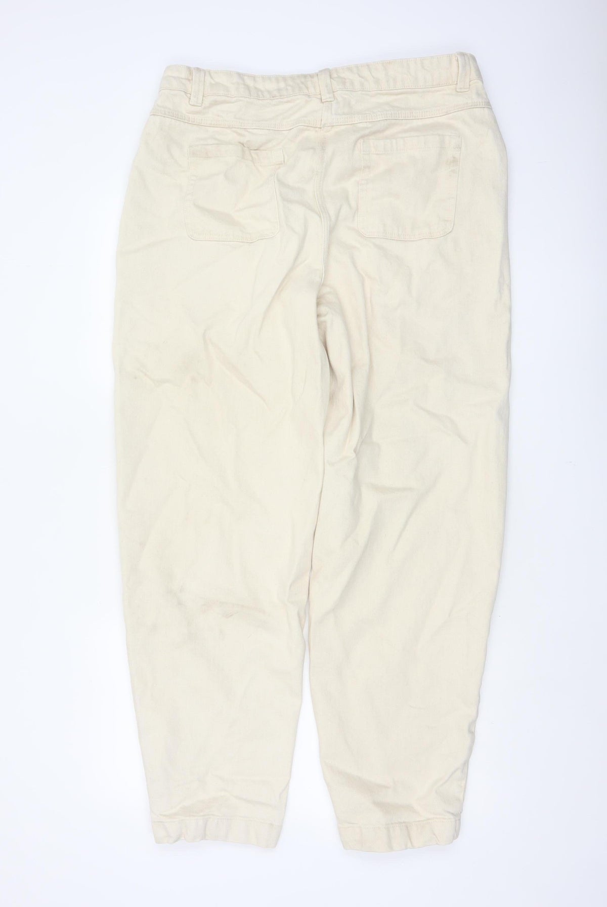 Per Una Women Ivory UK 16 Long High Rise Tapered Jeans