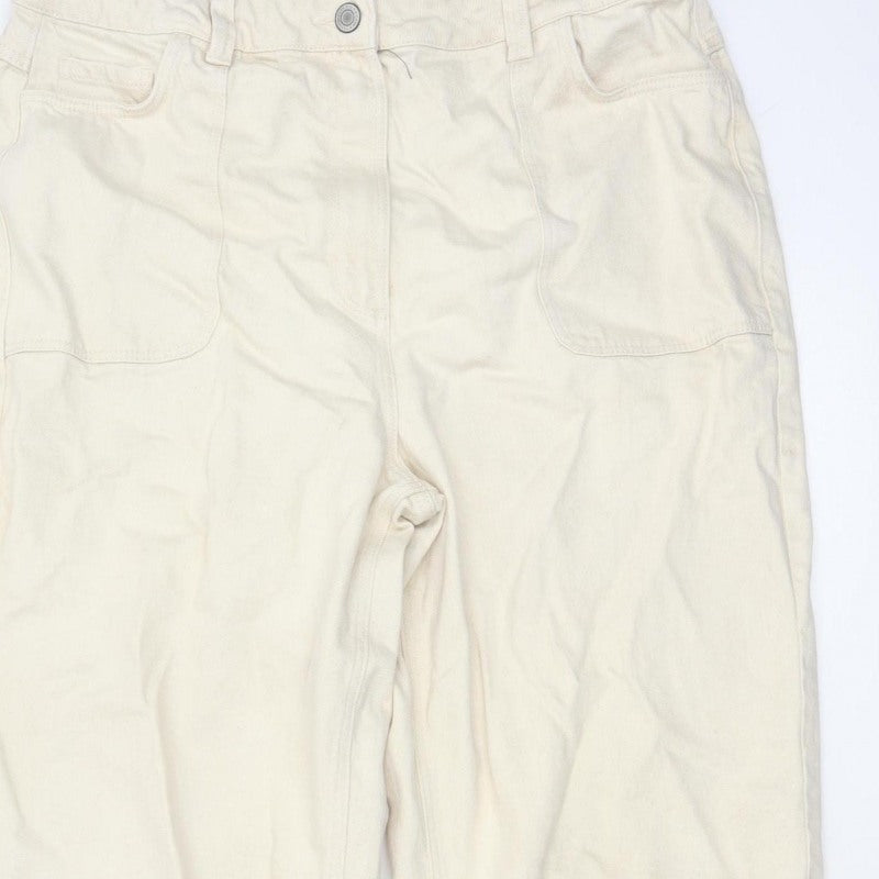 Per Una Women Ivory UK 16 Long High Rise Tapered Jeans
