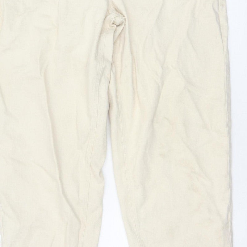 Per Una Women Ivory UK 16 Long High Rise Tapered Jeans