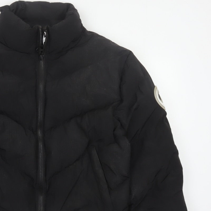 Trapstar Womens Black M Puffer Jacket Logo Quilted Full Zip