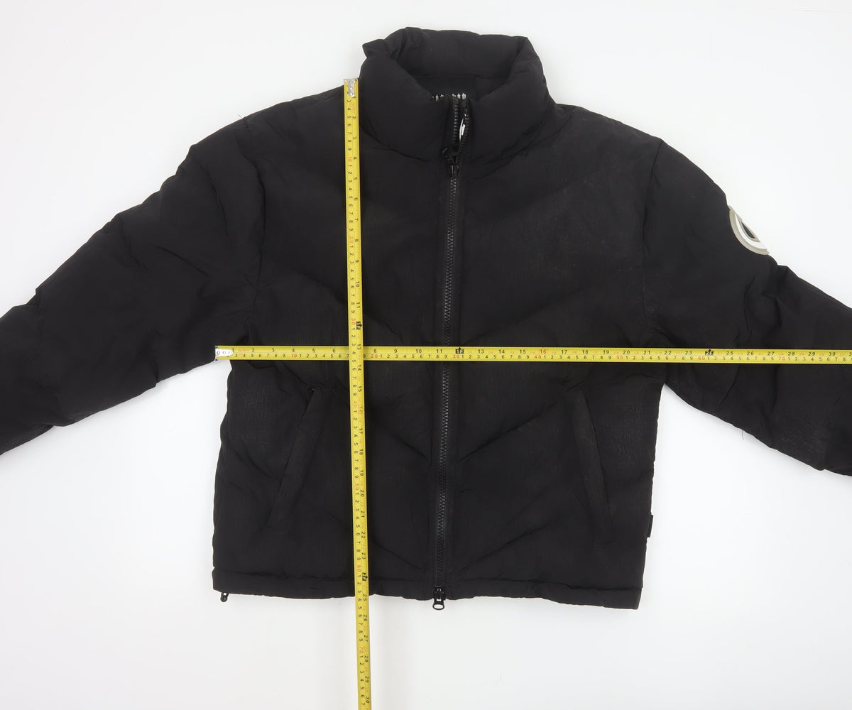 Trapstar Womens Black M Puffer Jacket Logo Quilted Full Zip