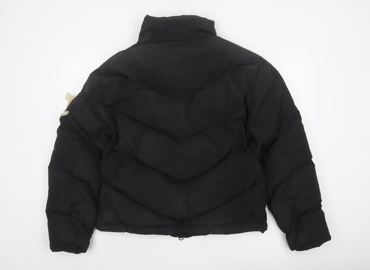 Trapstar Womens Black M Puffer Jacket Logo Quilted Full Zip