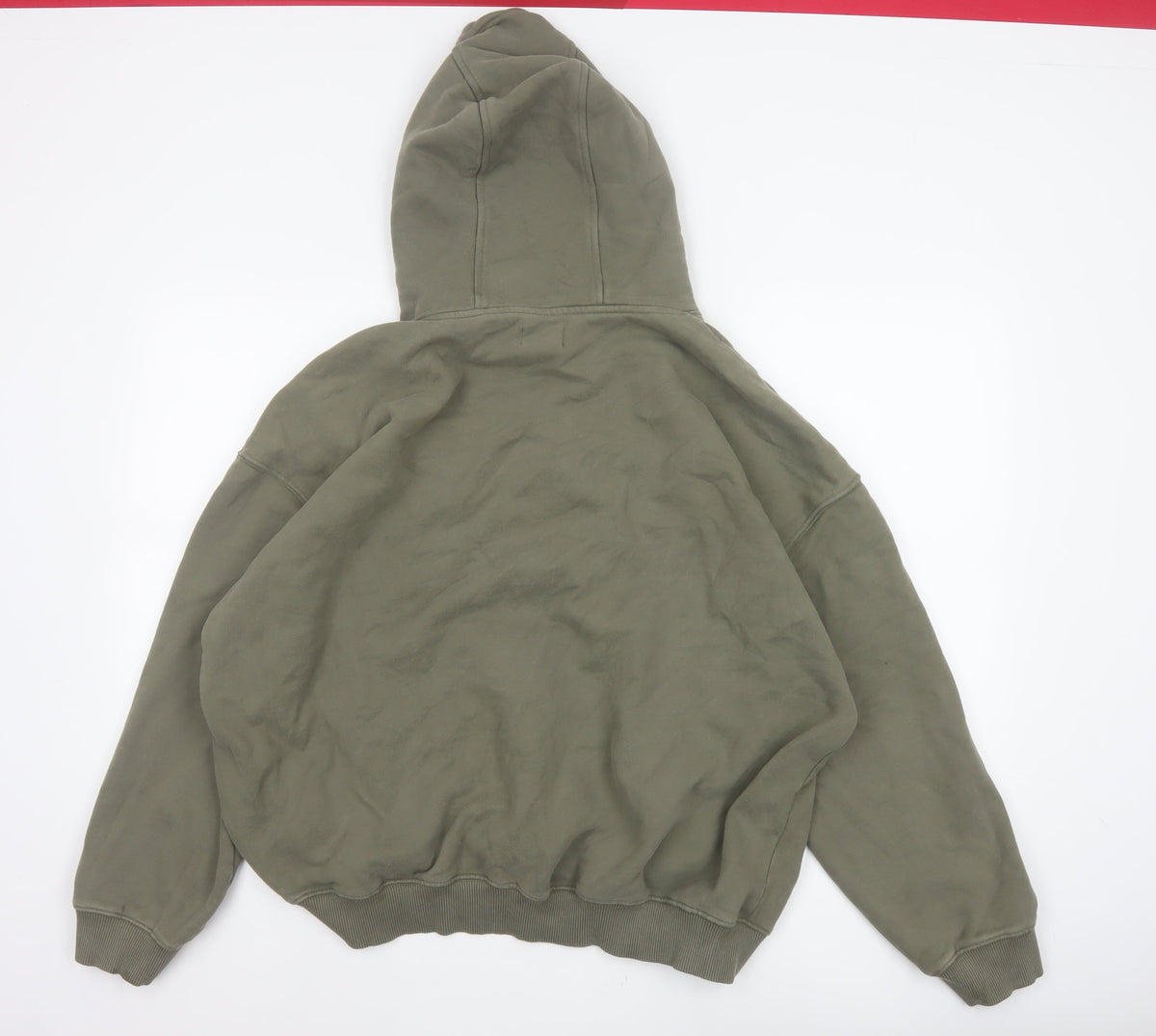 Adanola Men's Green M Oversized Pullover Hoodie Logo Organic Cotton
