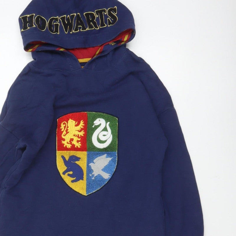 Mini Boden Girls Blue 9-10 Years Harry Potter Hogwarts Pullover Tunic Hoodie