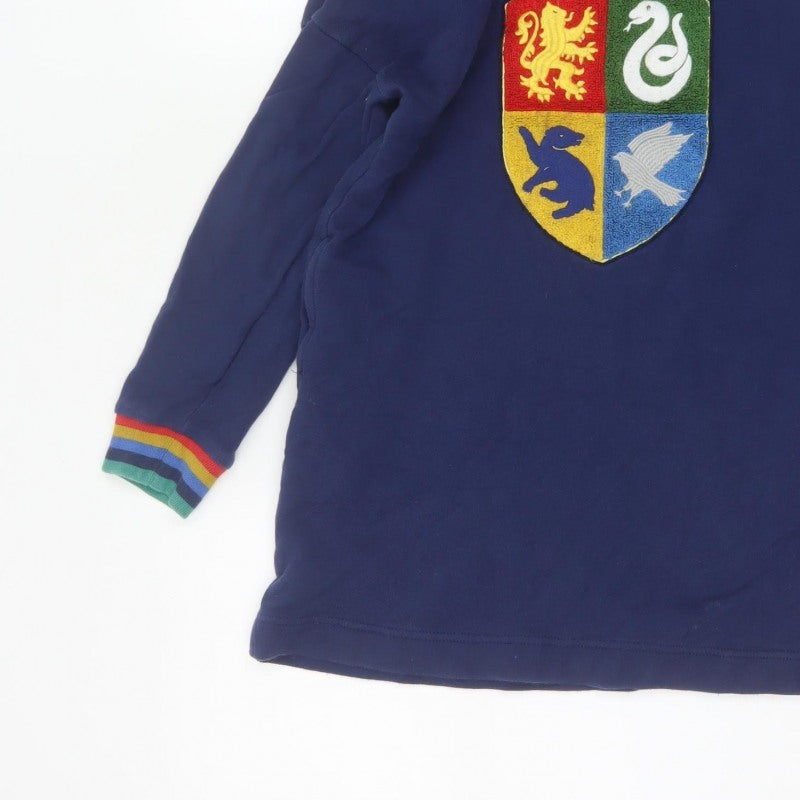 Mini Boden Girls Blue 9-10 Years Harry Potter Hogwarts Pullover Tunic Hoodie