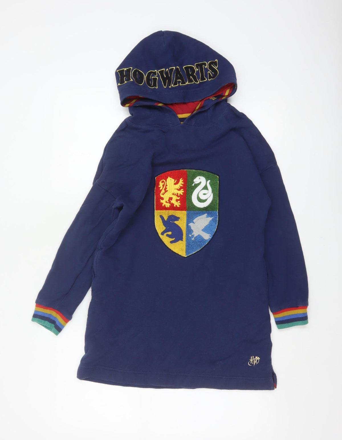 Mini Boden Girls Blue 9-10 Years Harry Potter Hogwarts Pullover Tunic Hoodie