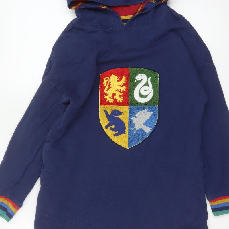 Mini Boden Girls Blue 9-10 Years Harry Potter Hogwarts Pullover Tunic Hoodie
