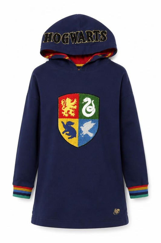 Mini Boden Girls Blue 9-10 Years Harry Potter Hogwarts Pullover Tunic Hoodie