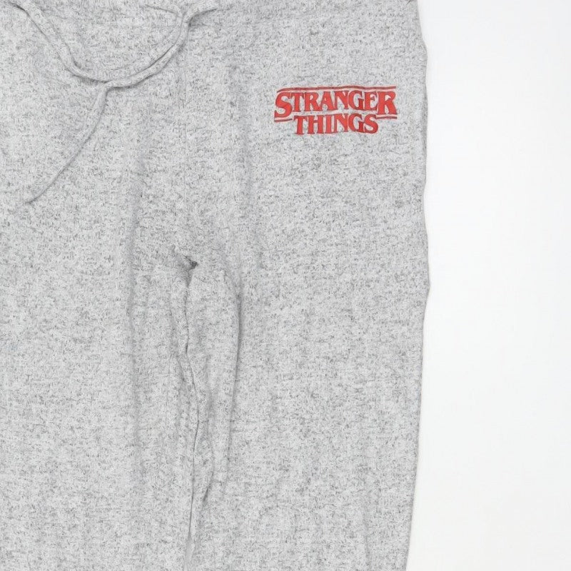 Stranger Things Women’s Grey Jogger Sweatpants UK 10-12 TV Logo