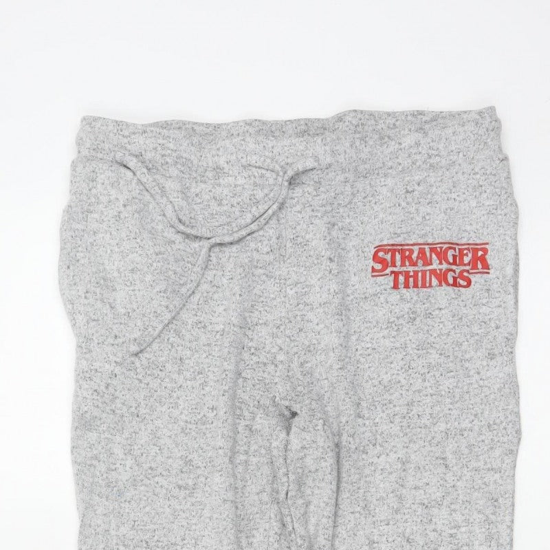 Stranger Things Women’s Grey Jogger Sweatpants UK 10-12 TV Logo