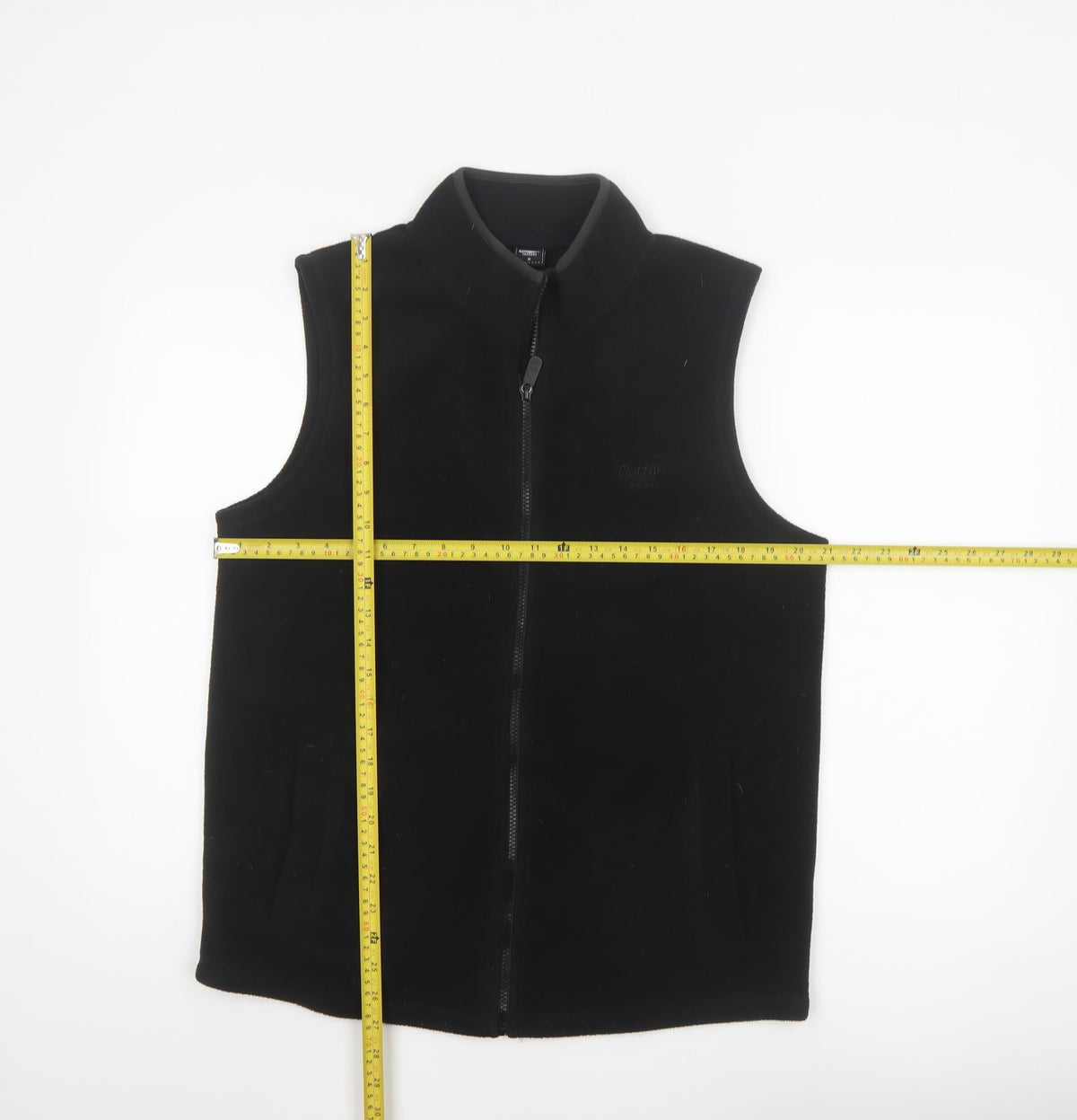 Cotton Traders Men’s Black M Basic Fleece Zip Bodywarmer Waistcoat