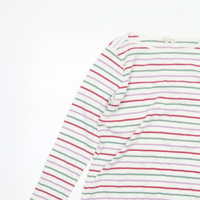 FatFace Women’s Multicoloured Stripe Cotton Long Sleeve T-Shirt UK 10