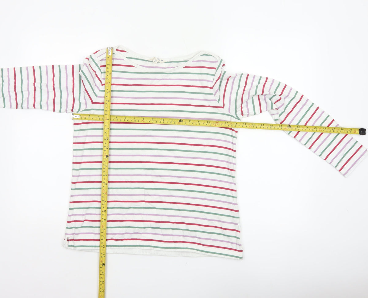 FatFace Women’s Multicoloured Stripe Cotton Long Sleeve T-Shirt UK 10