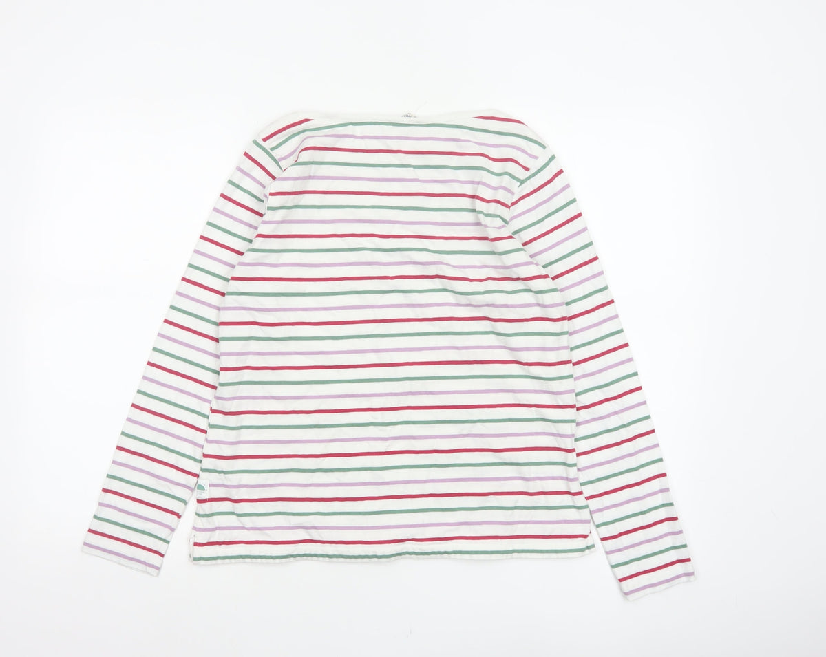 FatFace Women’s Multicoloured Stripe Cotton Long Sleeve T-Shirt UK 10