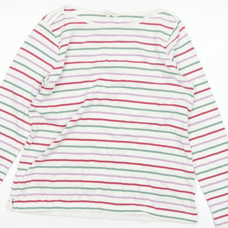 FatFace Women’s Multicoloured Stripe Cotton Long Sleeve T-Shirt UK 10