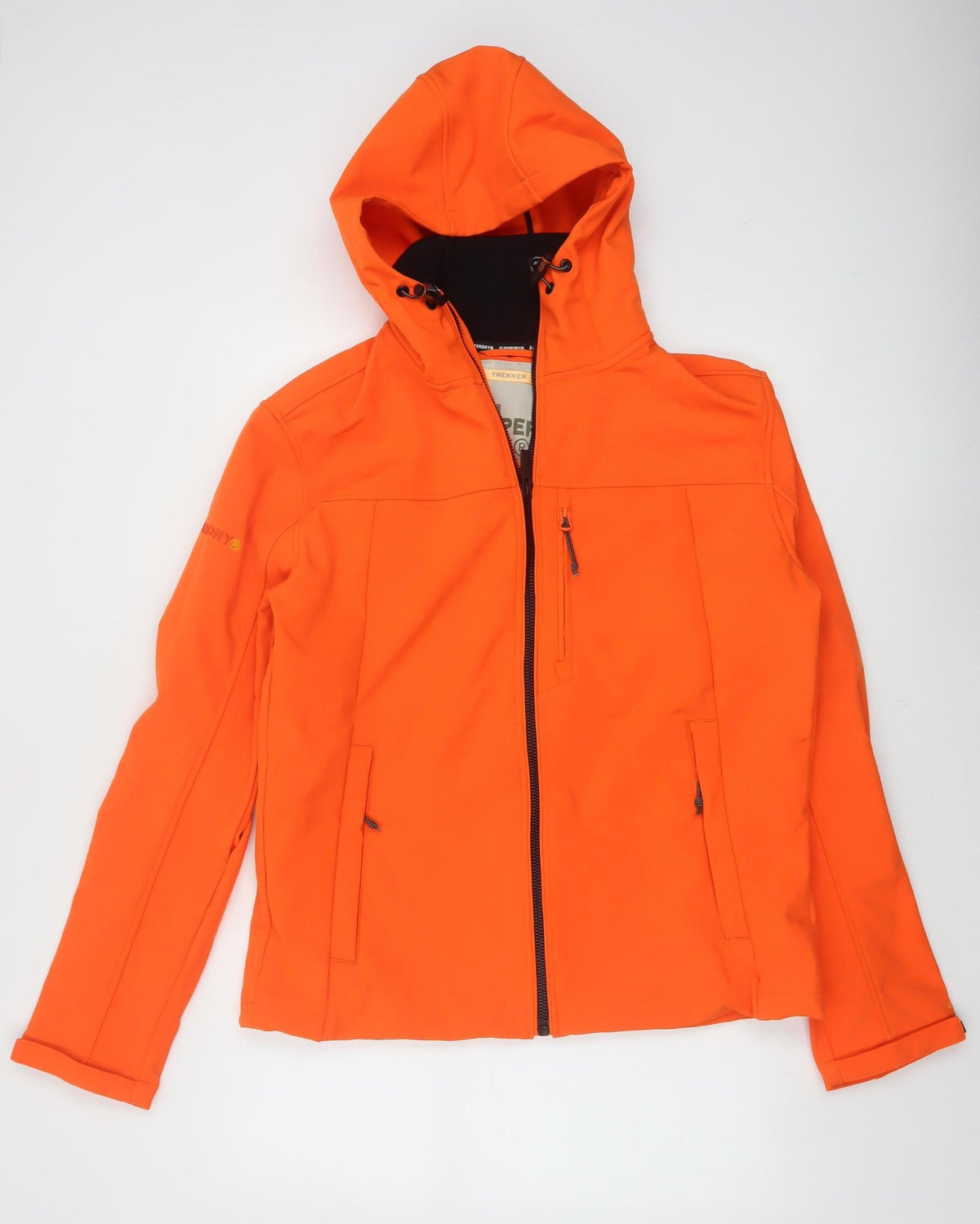 Superdry Men Orange L Trekker Hooded Softshell Windbreaker Jacket
