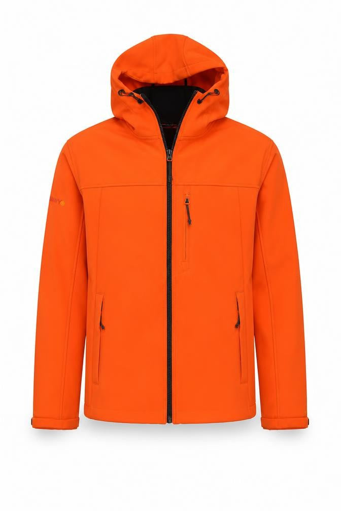 Superdry Men Orange L Trekker Hooded Softshell Windbreaker Jacket